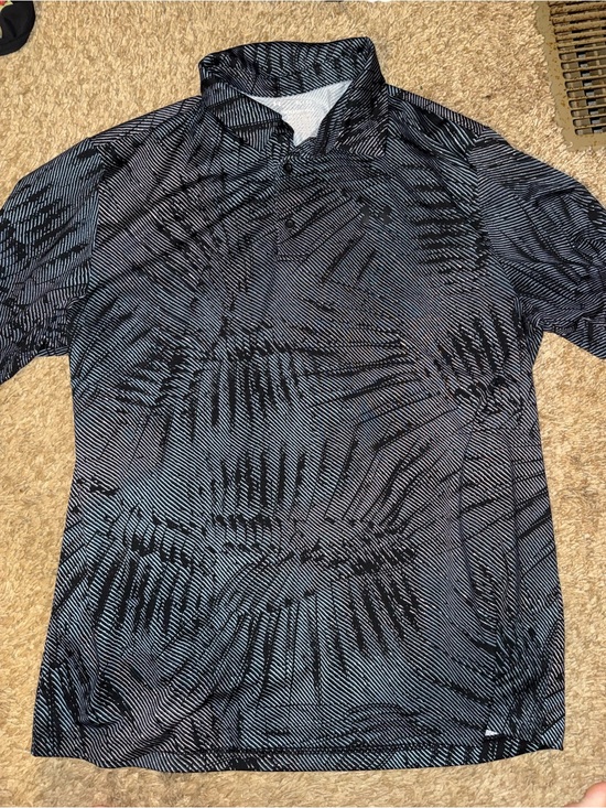 Under Armour Other - Men's Short Sleeve Polo - Black and Light Blue Abstract Print